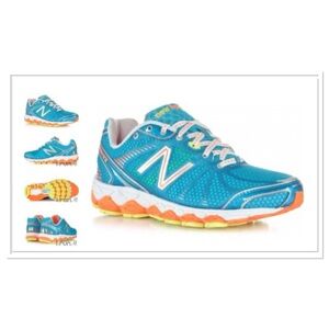 The New Balance W880 V3 Blue and Orange Running Shoe Sz 7